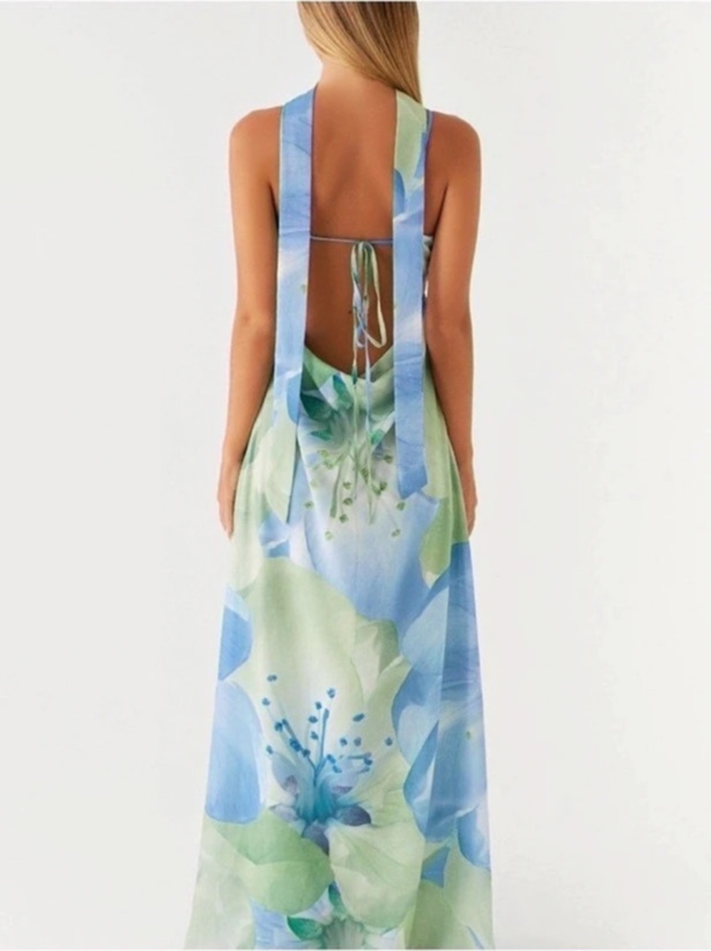 Peppermayo Maxi Dress in Blue & Green Like New